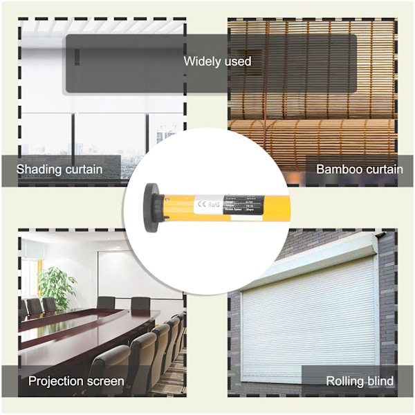 Smart Rullgardinsmotor med Litiumbatteri Laddningsbart, App- och Röststyrning, Smart Blinds Motor 25mm 5V