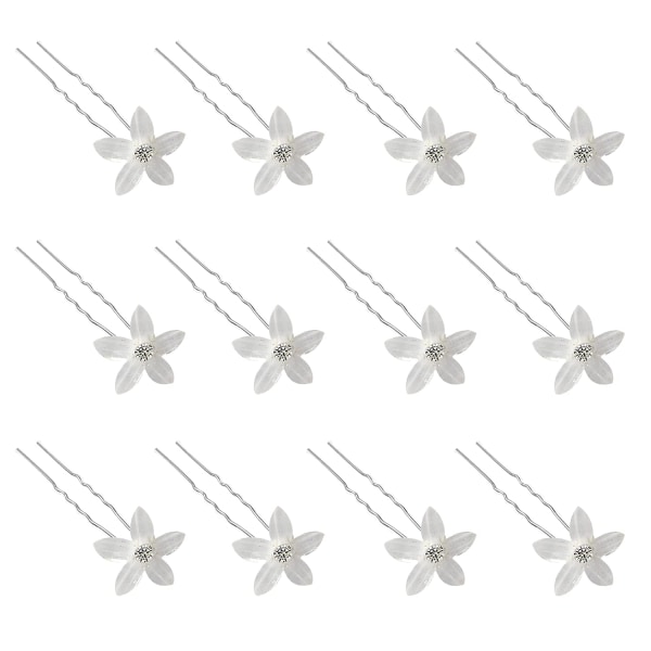 20 kpl hääkukkien hiusneulat, valkoinen kukka strassikivi