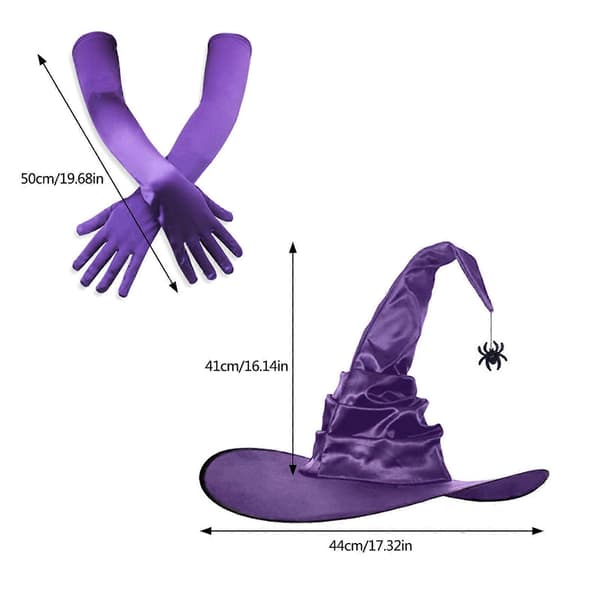 Smukke heksehatte, lette Halloween-hatte, unisex personligheds-heksehat til Halloween-makeup og maskeradefester A