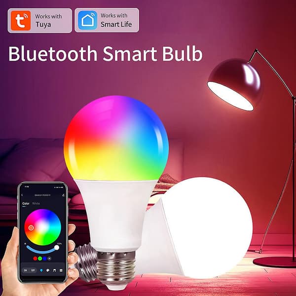 Smarte Bluetooth-kompatible pære i cool stil, dekorative festlys til fødselsdagsfester A