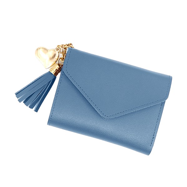 Dam plånbok Kreditkortshållare Mini Bifold Purse, Fashion Travel Purse PU Läder Clips