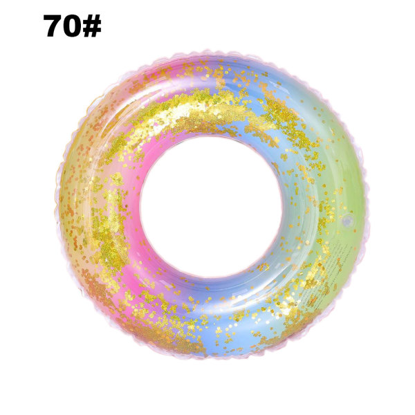 Glitter Pool Floats Inner Tubes för Vatten Donut Floatie för