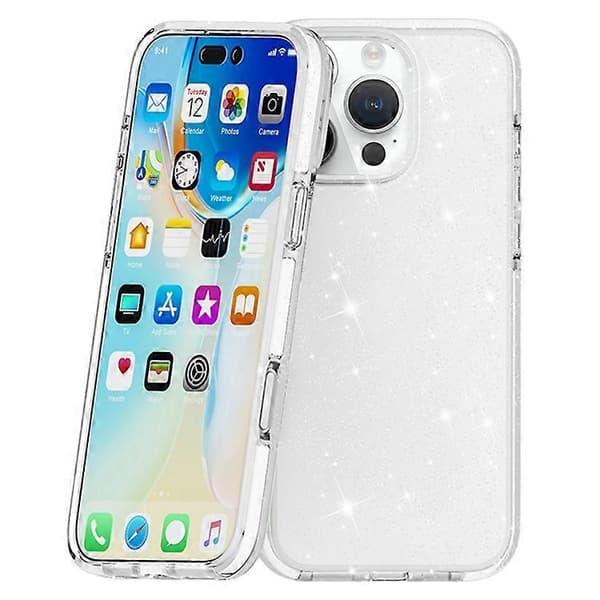 Kompatibel med iPhone 16 Pro Max Glitterfodral PC-baksida TPU+TPE-ram Bling Sparkle Stötsäkert skal A