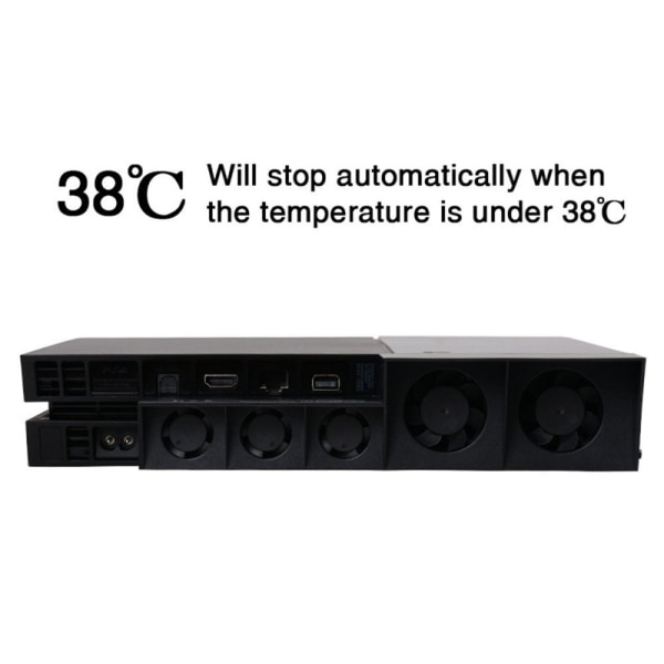 PS4 køleblæser, USB ekstern køler PS4 vært køleventilator Temperaturkontrol Køleventilatorer til Playstation Gaming Console