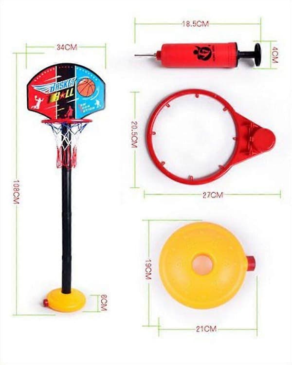 Barn Basketboll Leksaker Bärbar Ställbar Höjd Barn Bakbräda Korg Nät