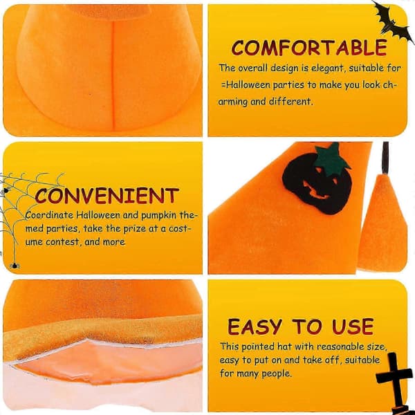 Halloween Græskarhat Heksehat Rekvisit Halloween Cosplay Hat Halloween Kostume Tilbehør A