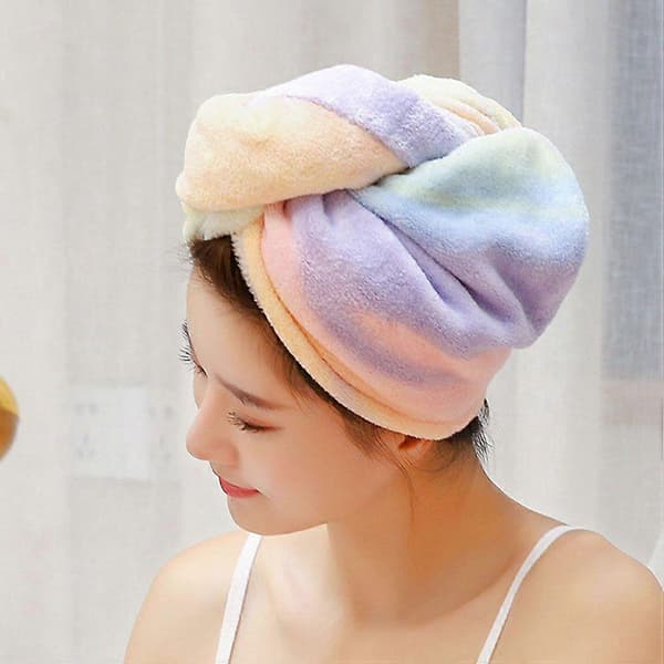 Hurtigtørrende Hår Mikrofiber Håndklæde Super Absorption Turban Hårtørring A