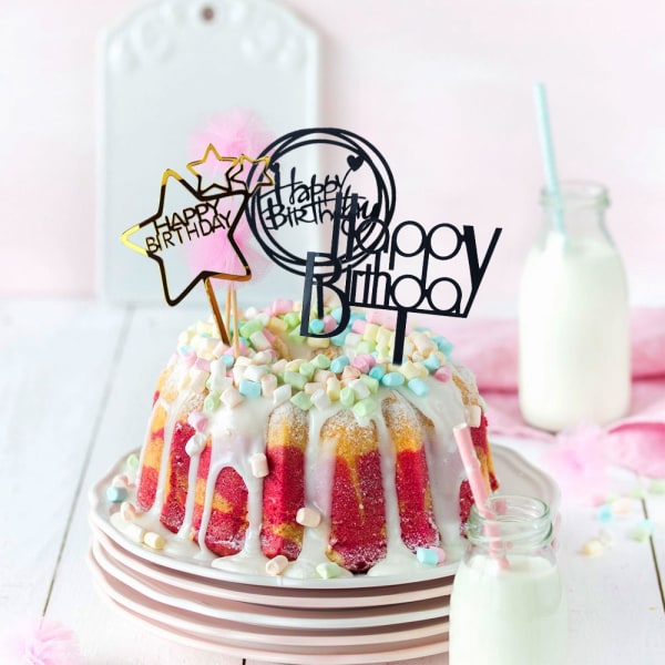 30 stykker tillykke med fødselsdagen kage toppers dekorationer til