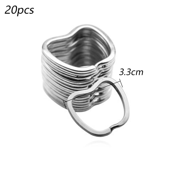 20 st metallplatt nyckelring silver DIY kreativ metall nyckelhållare