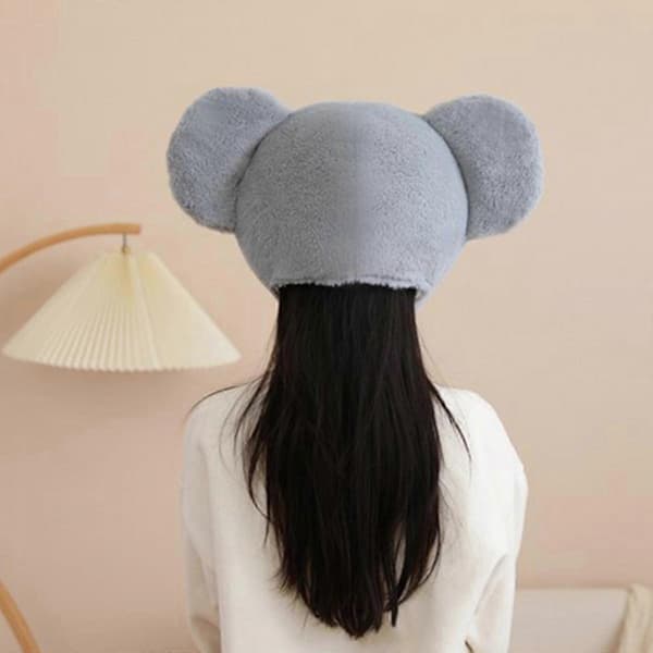 Halloween Koala Furry Hat Hodeplagg Plysj Hodeplagg for Maskerader Halloween Plysj Tegneseriehatt Hodeplagg A