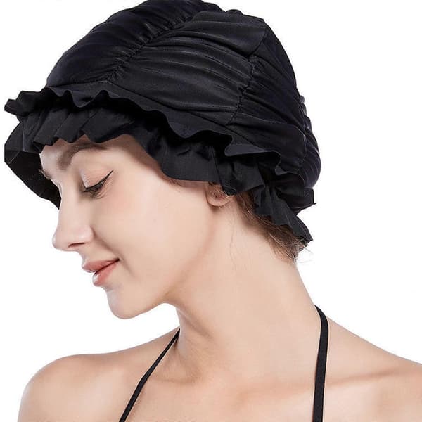 Dame badehætte Damer Surfing Hat Komfortabel Elastisk Badehætte Badehætte til langt hår kort hår og krøllet hår kongeblå A