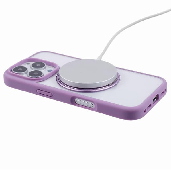 Til iPhone 16 Pro-deksel PC+TPU telefondeksel Roterende ringholder støtte