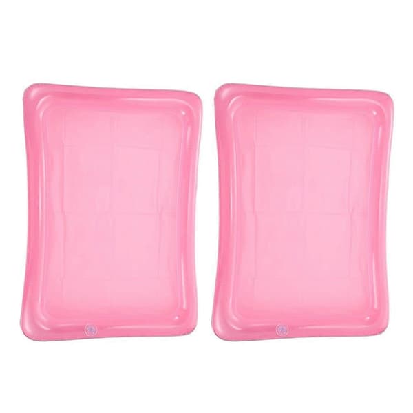 Pink oppustelig flydende isbakke pool drinkholder til udendørs brug 2 stk. A