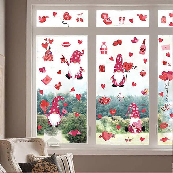 Valentinsdag veggklistremerke Kort mann PVC-materiale til dekorasjon
