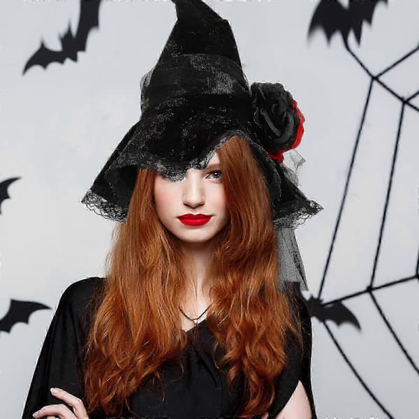 Cosplay Halloween Heksehatt Svart Dekorativ Hodeplagg 1Sett A