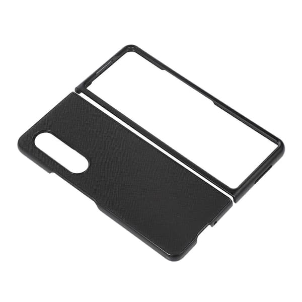 Til Samsung Galaxy Z Fold4 Cross Texture PU læder telefoncover Sort