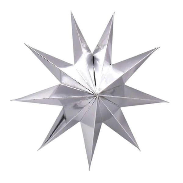 Niouddiga stjärnlyktor Julhängande papper Bröllopsdekoration (Silver)
