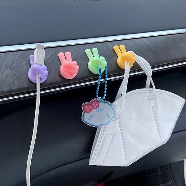 Mini Manage Wire Stick Hook Fleksibel Bærbar USB Datakabelklemme til Hjemmekøkken A