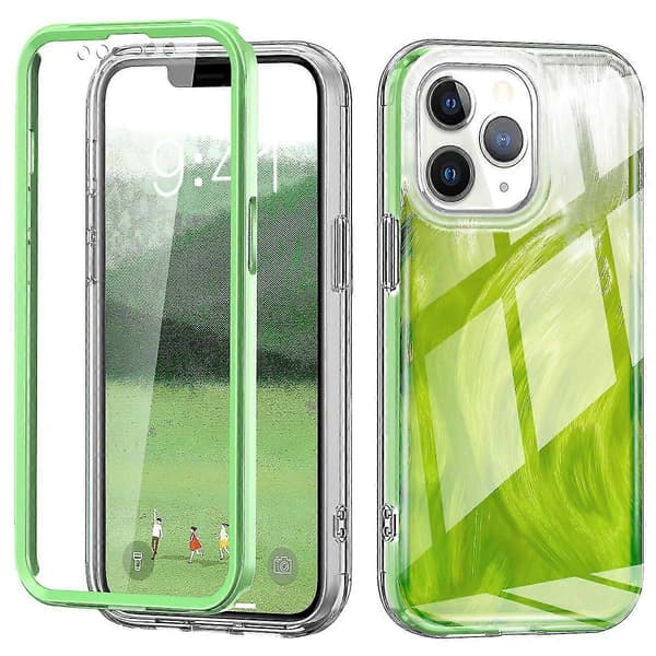 Til iPhone 11 Pro-deksel Støtsikkert PC+TPU-telefondeksel med gradient fjærmønster A