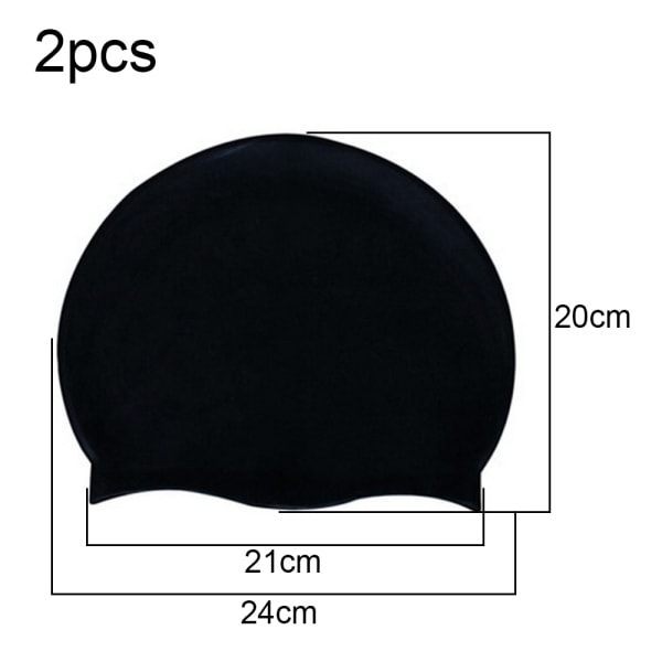 2 Pieces Adult Silicone Swim Cap Waterproof Swimming Hat