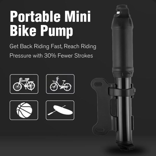Cykelpump med Presta & Schrader-ventiler, 100 PSI cykelpump