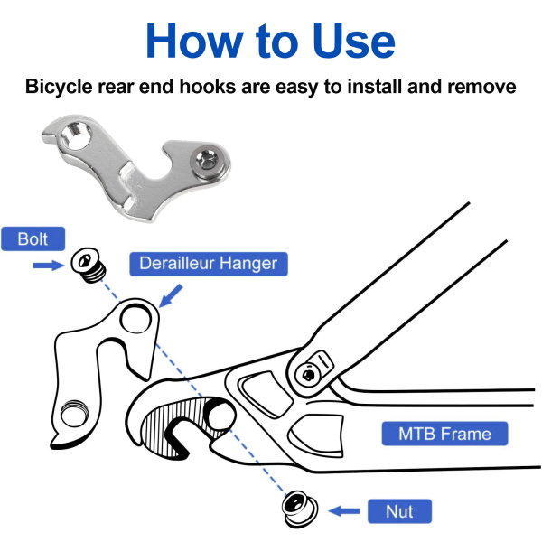 Aluminiumslegering cykel bagskifterhænger, baggear hænger bagskifter hænger Transmission halekrog, baggear mek gearskifter hænger krog