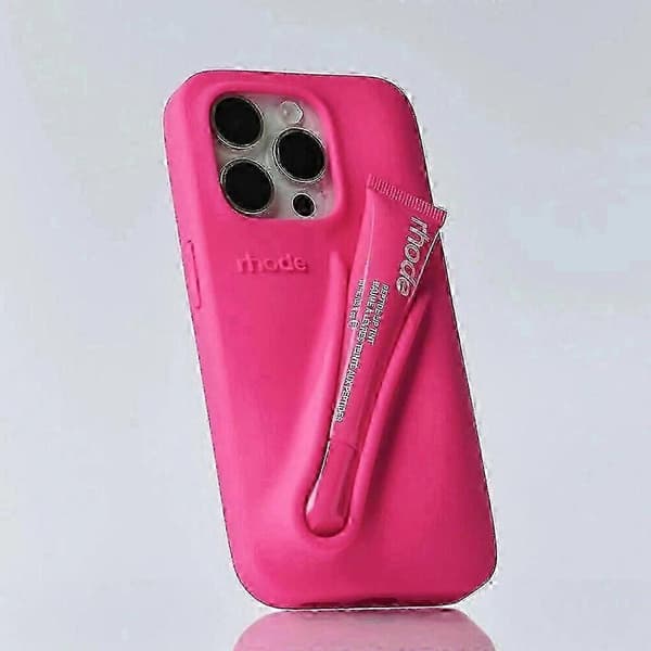 Rhode Lip Gloss Hindbær Telefoncover til iPhone 16 15 14 13 12 11 Pro Max (Guava Spritz, 16 Pro)