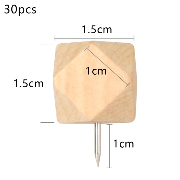 2 Box Wood Push Pins Thumb Tacks Dekor for Cork Board Map