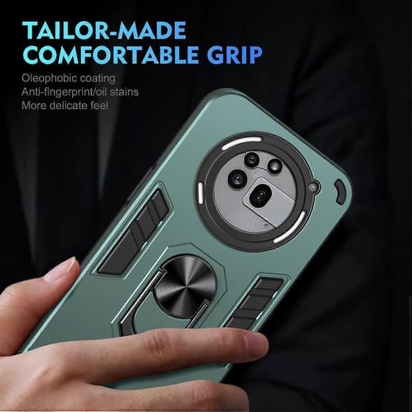 For Nothing Phone (3a) Pro-deksel PC+TPU Drop Defend-telefondeksel med ringstativ