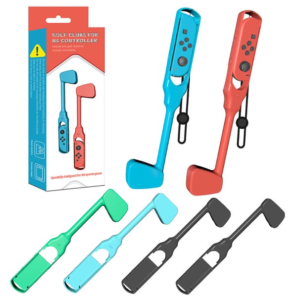 Golfklubba Kompatibel med Mario Golf Switch Super Rush-spel, [1 par] Golf Rod Konsolkontrollspel Switch Controllers Movement Grip Game
