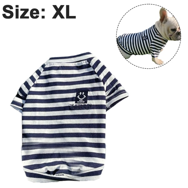 Cotton Striped Dog Shirt for Large Dogs, Stretchy Breathable