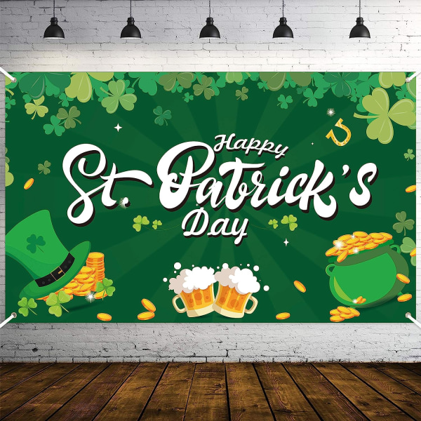 Onnellisen Pyhän Patrickin päivän taustakyltti Shamrock-tausta