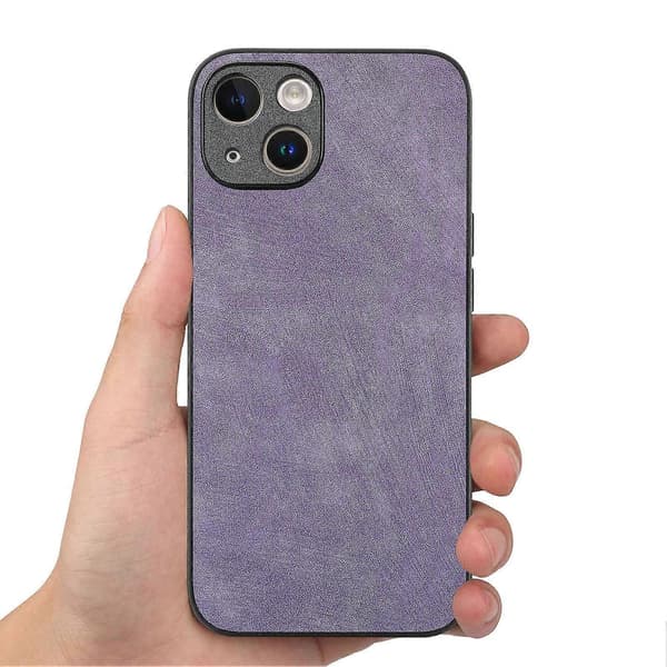 Til iPhone 14 Plus-deksel Støtsikkert slankt retro-skinntelefonbakdeksel