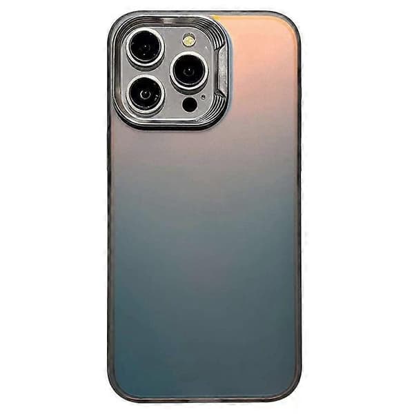 Kompatibel med iPhone 13 Pro Max etui Laser Effekt Gradient PC+TPU Telefoncover Galvaniseret Linseramme A