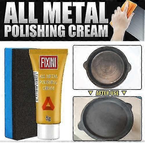 Metallpoleringskrem Multifunksjonell rustfritt stål keramisk pasta rustfjerner med svamp (3 stk) A