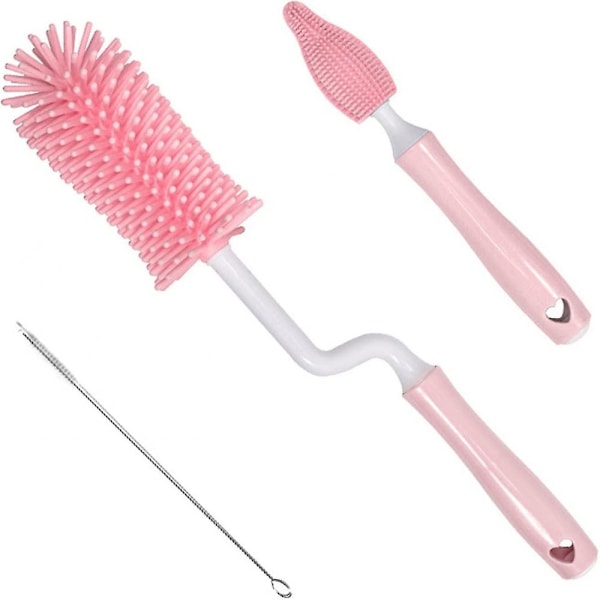 Silikonflaskborstset, Ergonomiskt Halkfritt Handtag För Mångsidig Användning, Hygienisk Och Djup Rengöring Av Babyflaskor, Sportflaskor Och