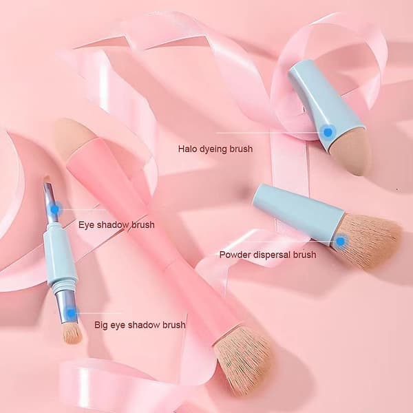 4-i-1 Multi-Tasker Børste til Makeup Praktisk Ansigtsmakeup Udtværingsværktøj til Hjem/Rejse A