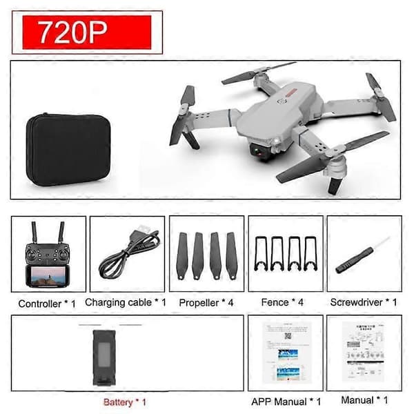 E88 Pro Drone 4K HD-kamera Dron WIFI FPV Høydeholdmodus Luftfotografering Droner