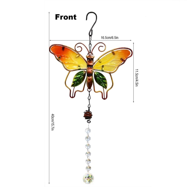 2 Pack Butterfly Crystal Suncatcher Crystal Ball Ornament til