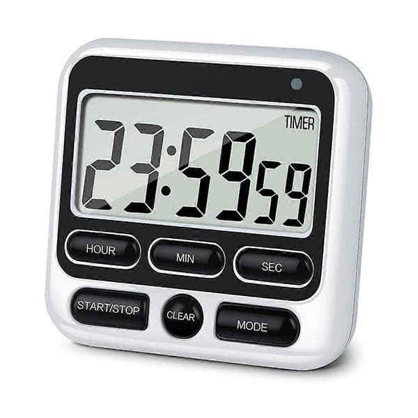 Stor LCD Kök Matlagning Digital Timer Nedräkning Upp Klocka Högt Larm Magnetisk