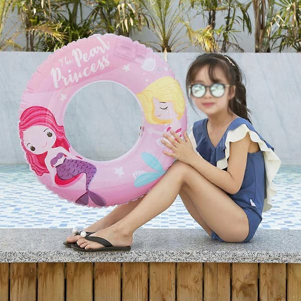 Oppustelig tropisk blade svømmering pool flyder-pink-50 A