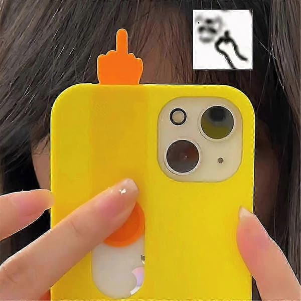 3D-printet skydende langfinger telefoncover legetøj gestus legetøjsmodel til iPhone 15 A