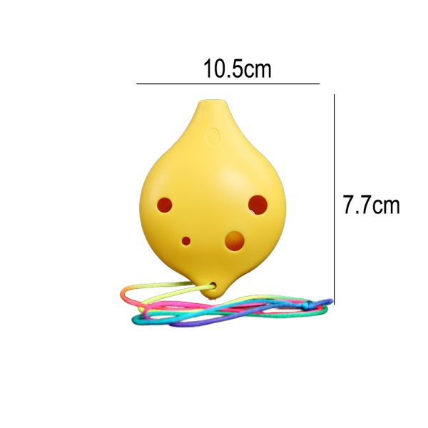 6-håls plast ocarina i C-dur, lämplig för barn att lära sig