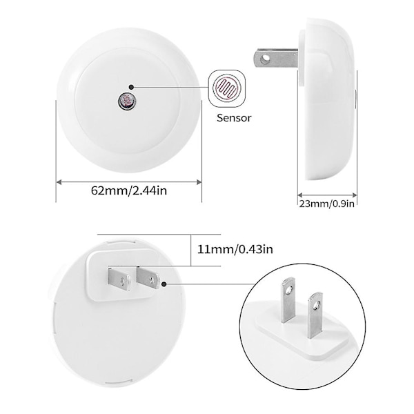 Plug-in rund lysstyret sensorlampe Multifunktionel pladsbesparende lampe til værelse og køkken A