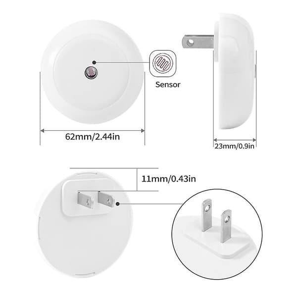 Plug-in rund lysstyrt sensorlampe, multifunksjonell plassbesparende lampe for rom og kjøkken A