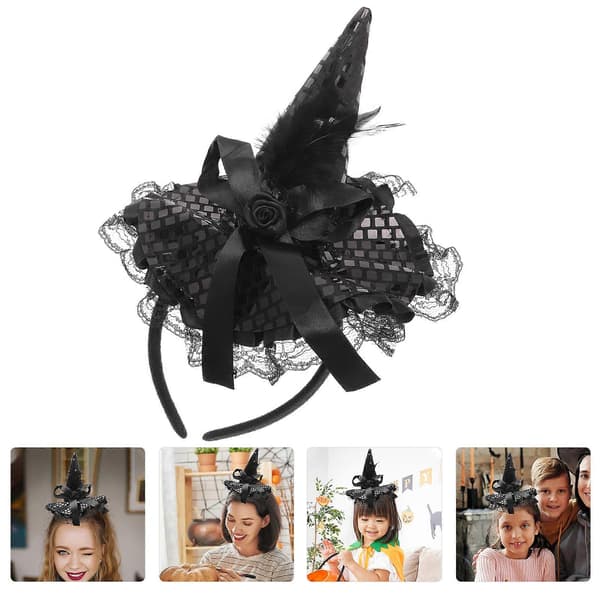 Halloween heksehatte pandebånd til at bære sort kostume rekvisit A
