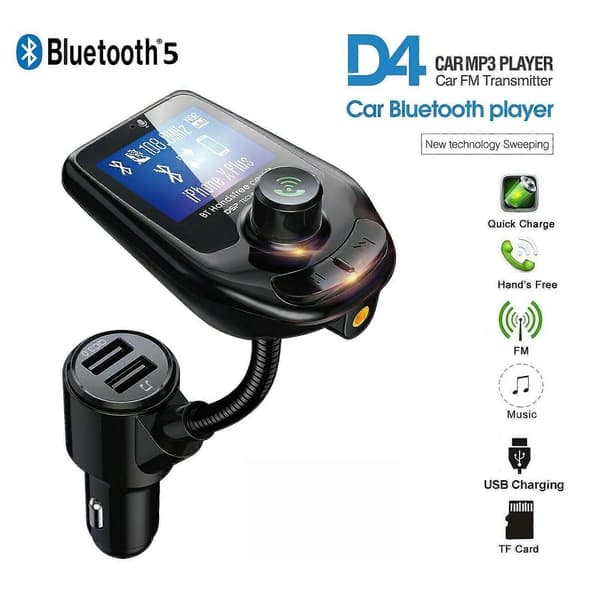 Bluetooth bil FM-sender MP3-spiller håndfri radioadaptersett USB-lader