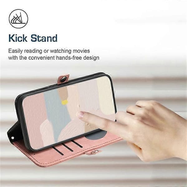 YX0020 Kompatibel med iPhone 16 Plus Fodral Skinnkänsla Textur Läder Plånboksfodral A