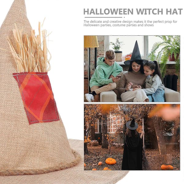 Heksehat i elegant stil Halloween heksehat til dekoration A