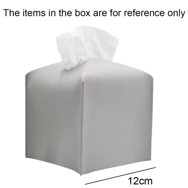 PU Læder Firkantet Tissue Box Cover Tissue Box Cover med bund